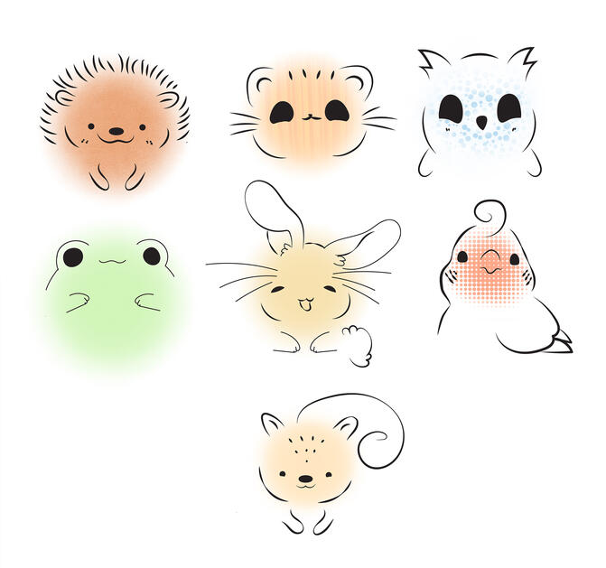 Cute animals stickers